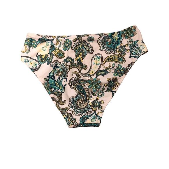 Cupshe high waist white and green paisley print bikini bottoms NWT size M - Picture 4 of 9